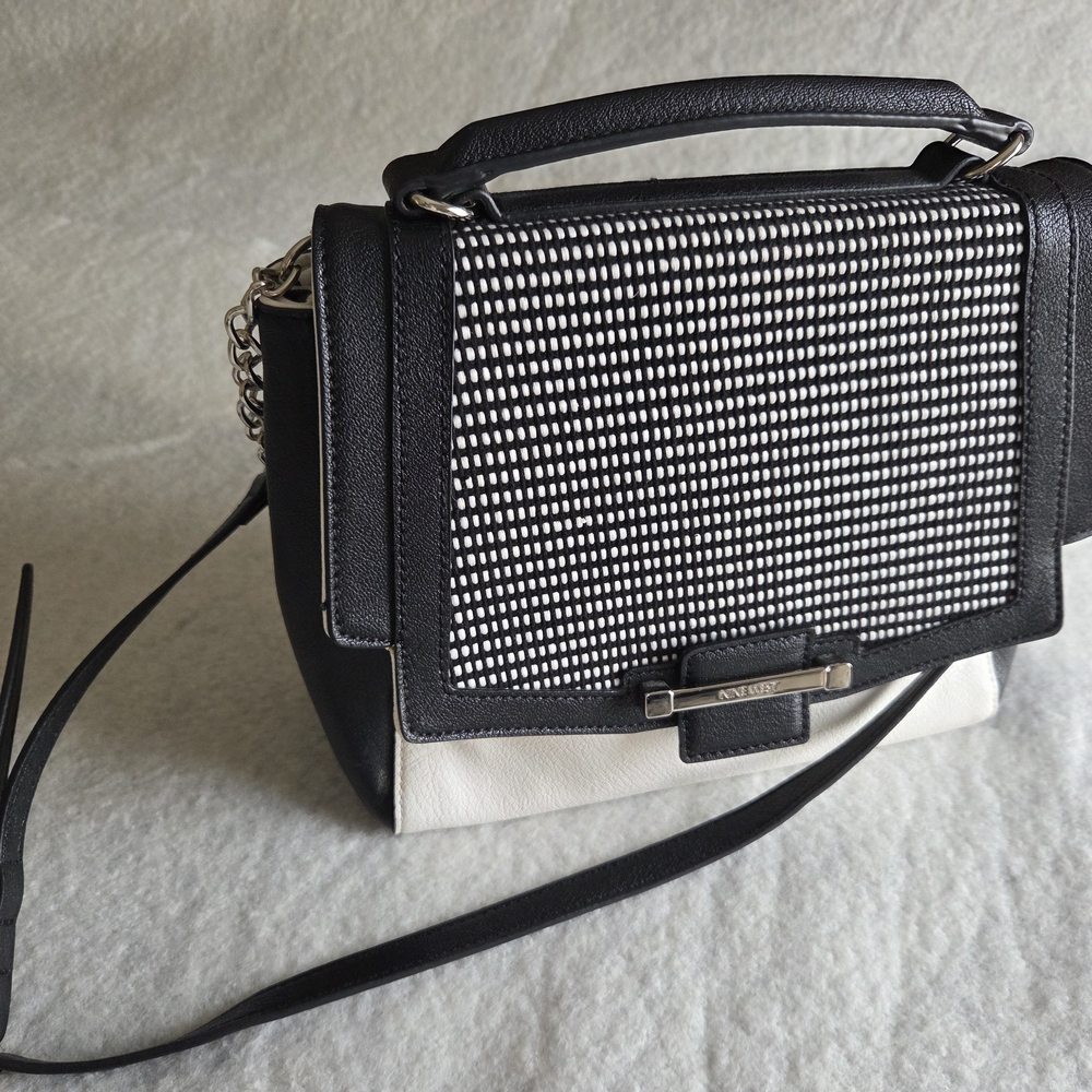 Nine West Black and White Patterned Satchel